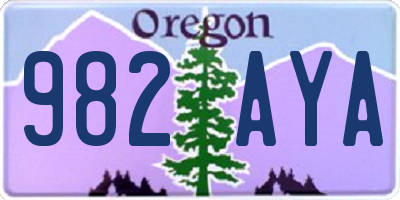 OR license plate 982AYA
