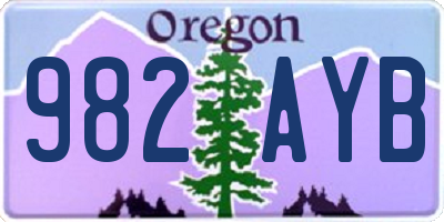 OR license plate 982AYB