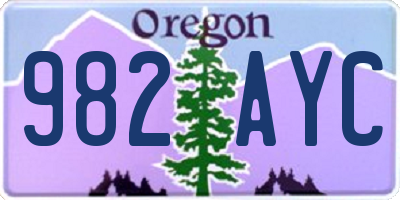OR license plate 982AYC