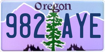 OR license plate 982AYE