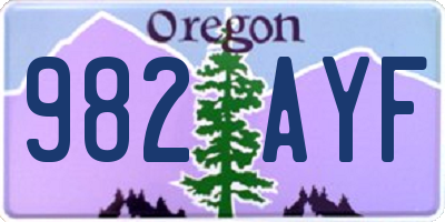 OR license plate 982AYF