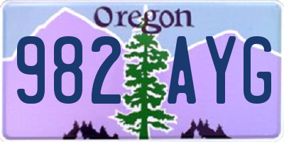 OR license plate 982AYG