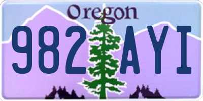 OR license plate 982AYI