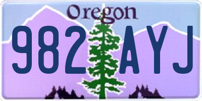 OR license plate 982AYJ