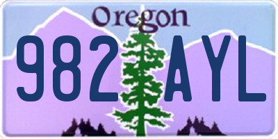 OR license plate 982AYL