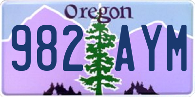 OR license plate 982AYM