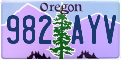 OR license plate 982AYV
