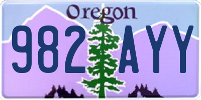 OR license plate 982AYY