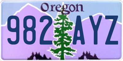 OR license plate 982AYZ
