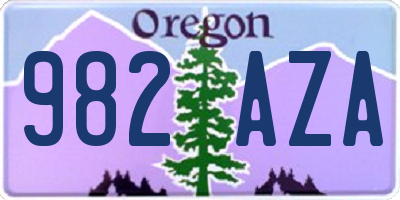 OR license plate 982AZA