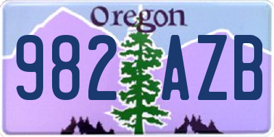 OR license plate 982AZB