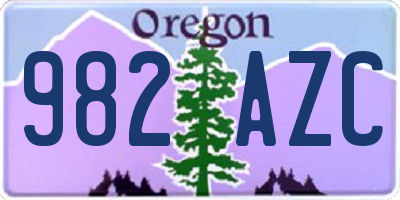 OR license plate 982AZC