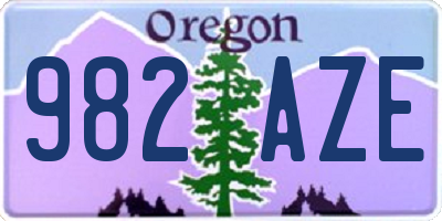 OR license plate 982AZE