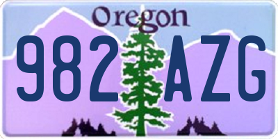 OR license plate 982AZG