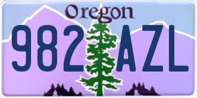 OR license plate 982AZL