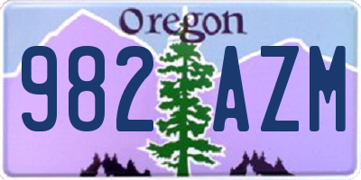 OR license plate 982AZM