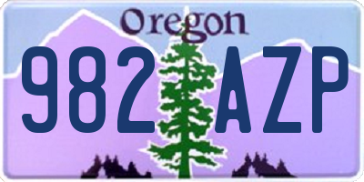 OR license plate 982AZP