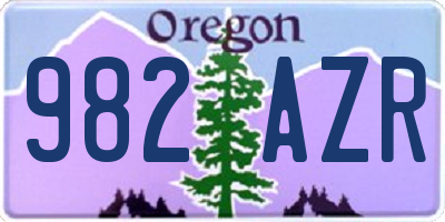 OR license plate 982AZR
