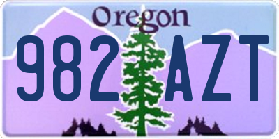 OR license plate 982AZT