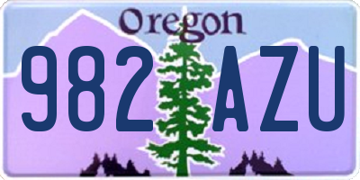 OR license plate 982AZU