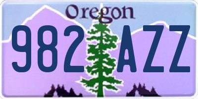 OR license plate 982AZZ