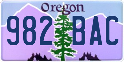 OR license plate 982BAC