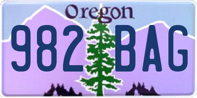 OR license plate 982BAG