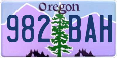 OR license plate 982BAH