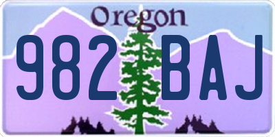 OR license plate 982BAJ