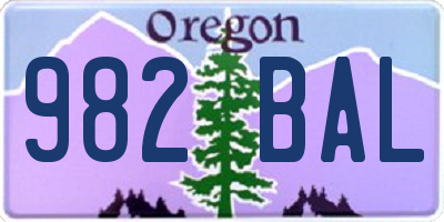 OR license plate 982BAL