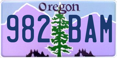OR license plate 982BAM