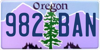 OR license plate 982BAN