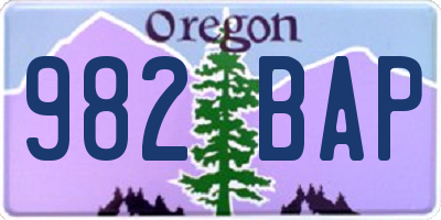 OR license plate 982BAP