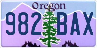 OR license plate 982BAX