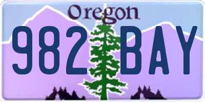 OR license plate 982BAY