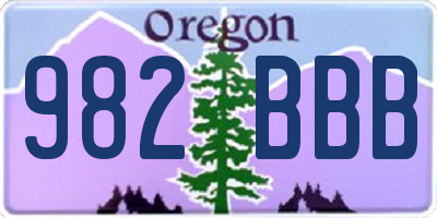 OR license plate 982BBB