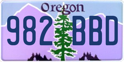 OR license plate 982BBD