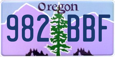 OR license plate 982BBF