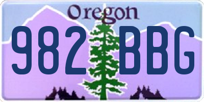 OR license plate 982BBG