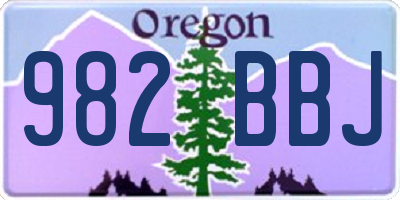 OR license plate 982BBJ