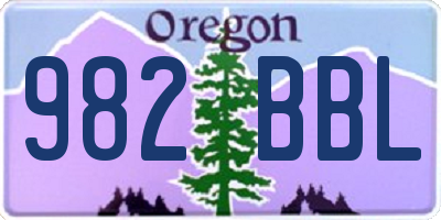 OR license plate 982BBL