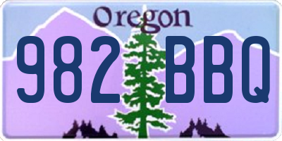 OR license plate 982BBQ