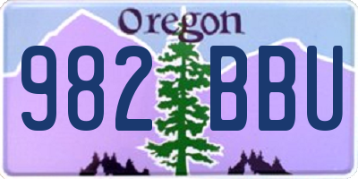 OR license plate 982BBU