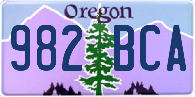 OR license plate 982BCA