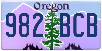 OR license plate 982BCB