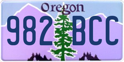 OR license plate 982BCC