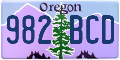 OR license plate 982BCD