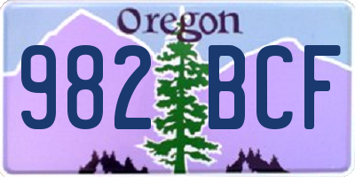 OR license plate 982BCF