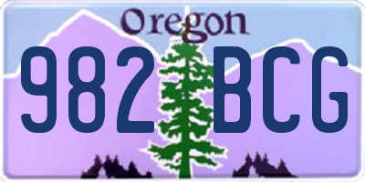 OR license plate 982BCG