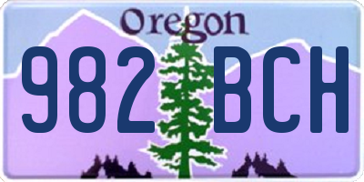 OR license plate 982BCH